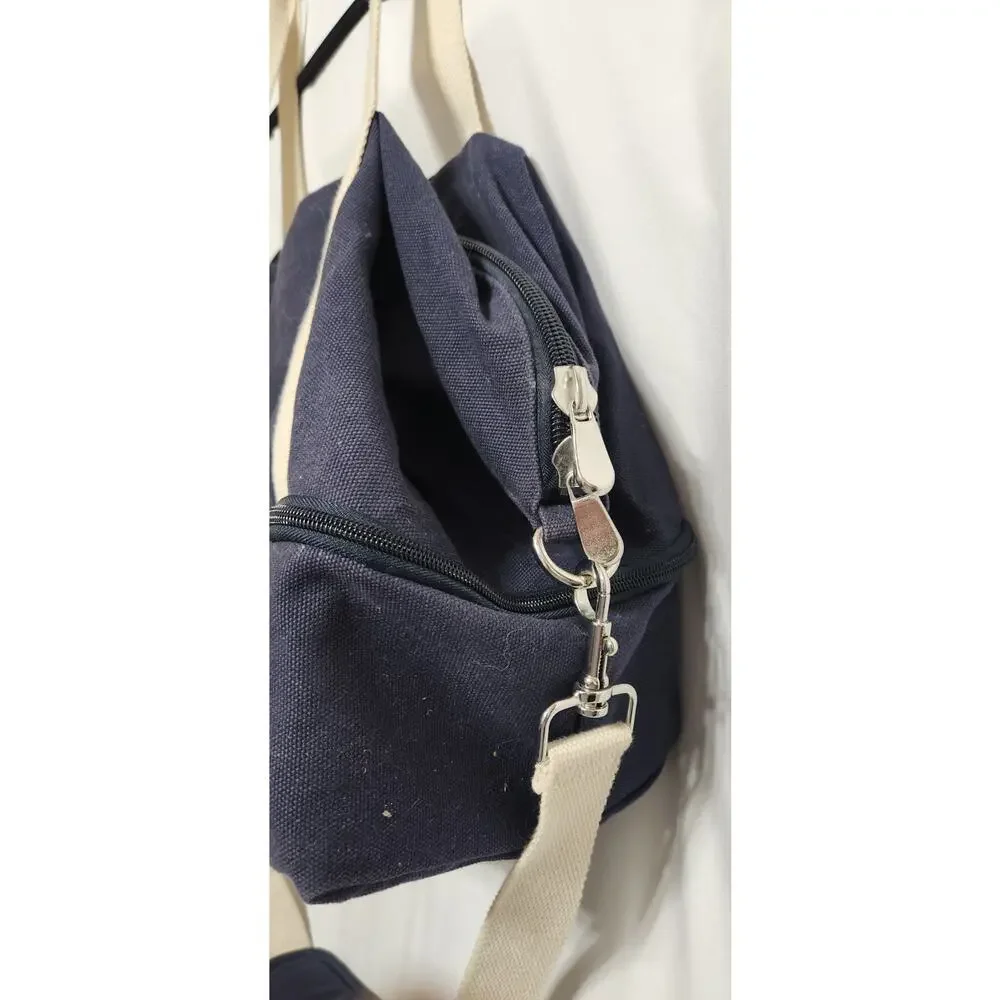 Lo & Sons Catalina Deluxe Weekender Bag Deep‎ Navy Organic Canvas Carry On